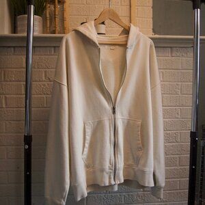 Aeropostale Men's White and Cream Hoodie